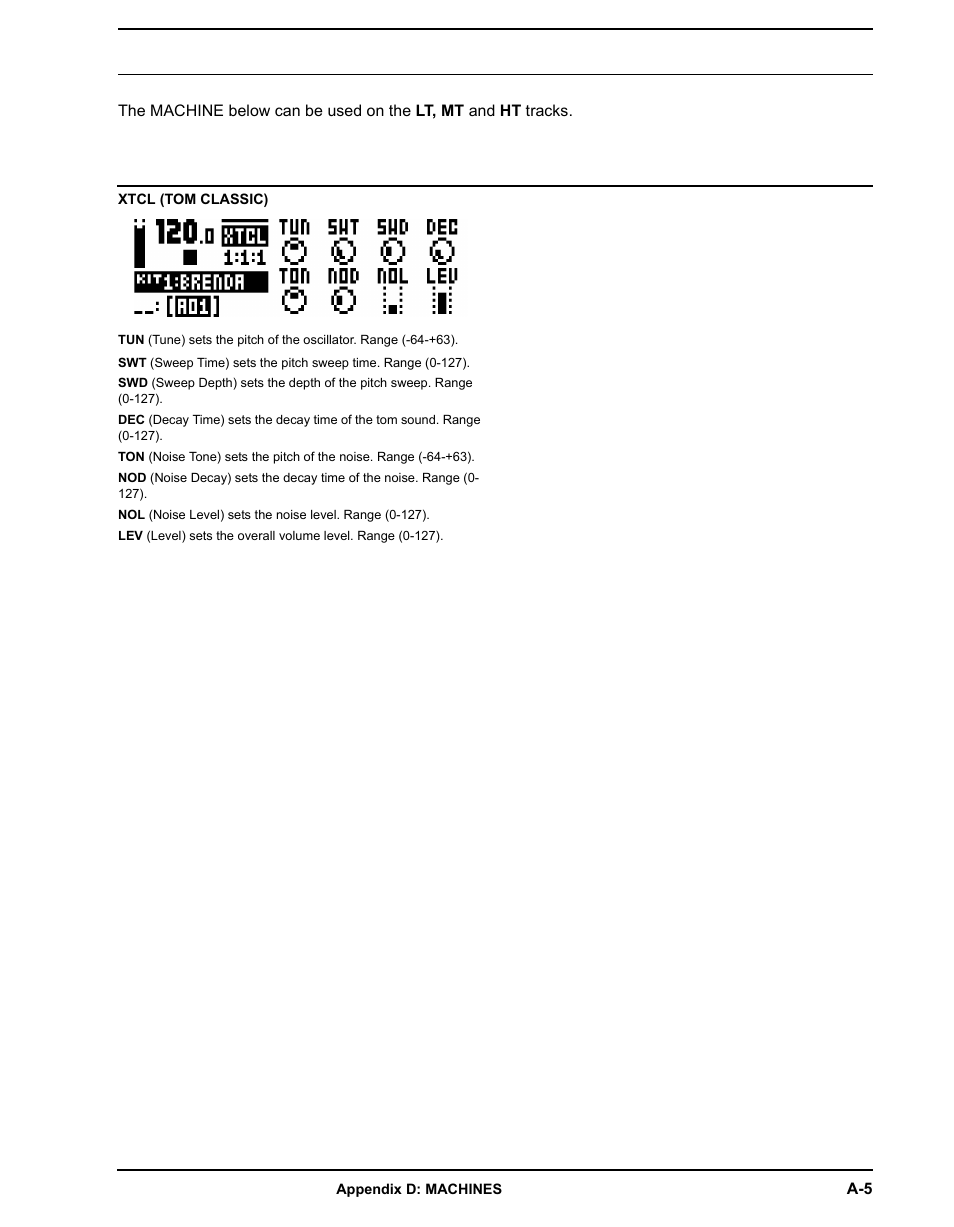 Xtcl (tom classic) | Elektron Analog Rytm User Manual | Page 99 / 106