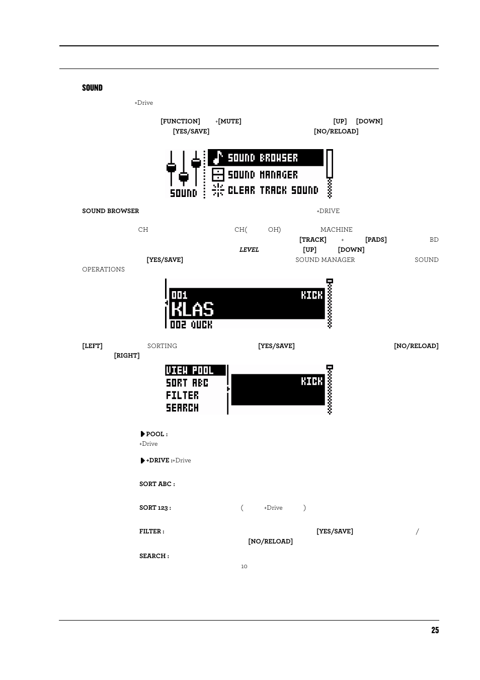 Soundメニュー, Sound, 25 sound | Elektron Analog Rytm User Manual | Page 33 / 104