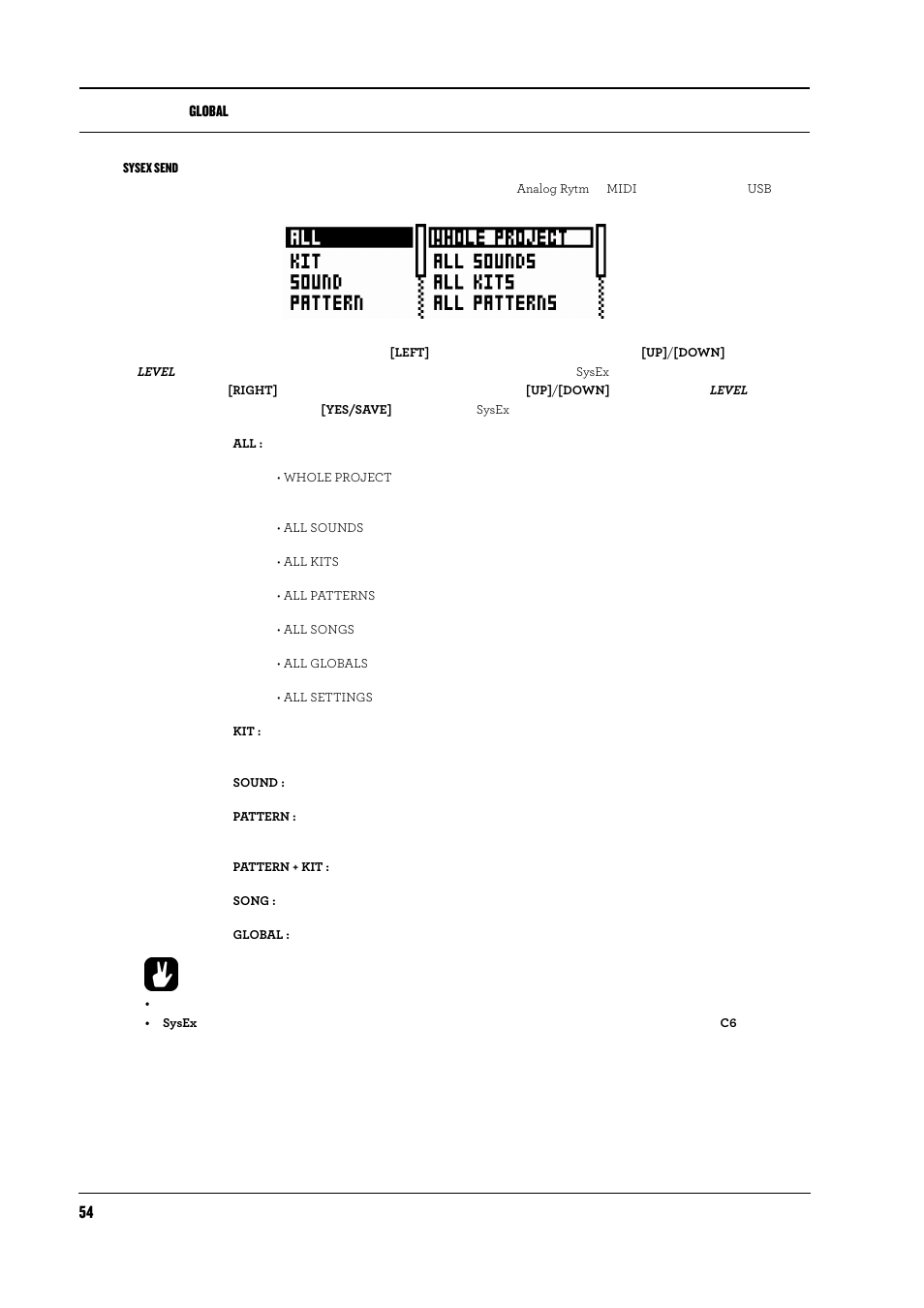 Sysex send | Elektron Analog Rytm User Manual | Page 62 / 104