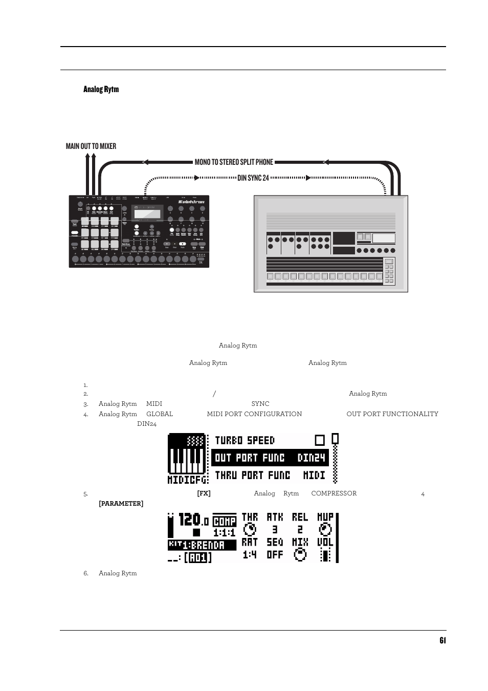 Analog rytmとステレオフォニックドラムマシン, Analog rytm, 61 analog rytm | Elektron Analog Rytm User Manual | Page 69 / 104