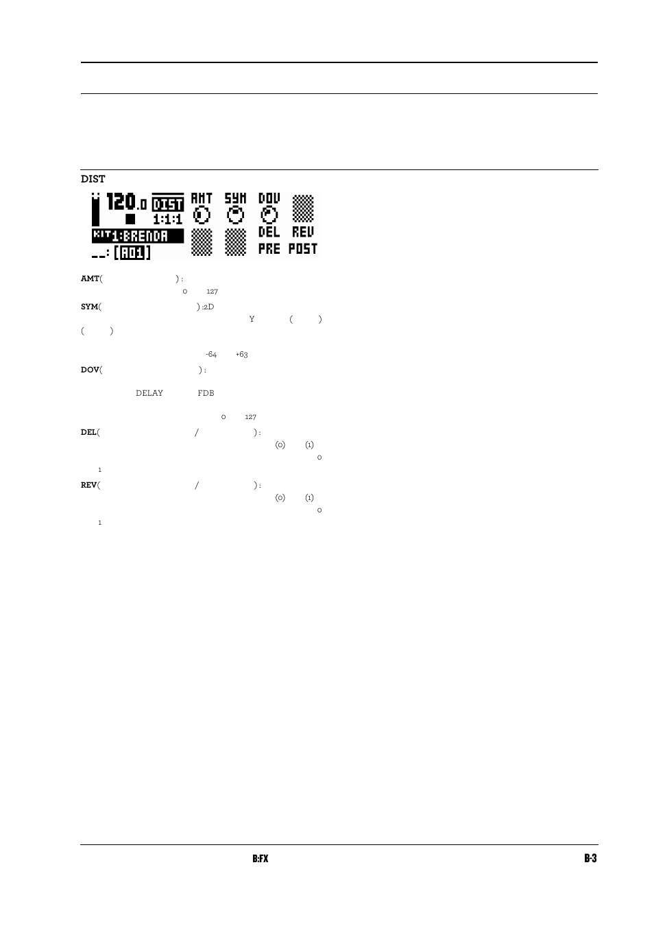 ディストーション, B:fx, Dist | Elektron Analog Rytm User Manual | Page 81 / 104