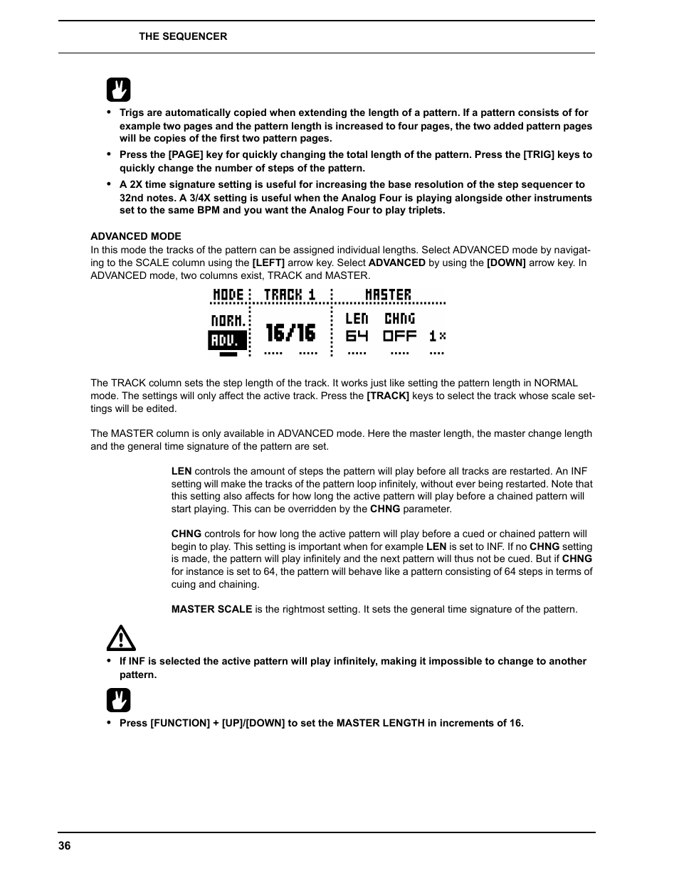 Advanced mode | Elektron Analog Four User Manual | Page 44 / 122