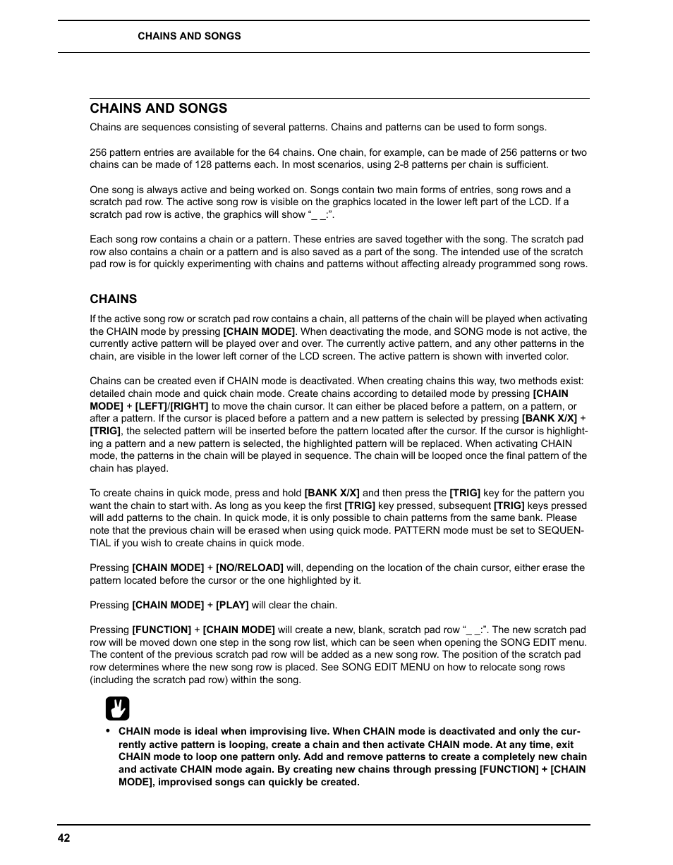 Chains and songs, Chains | Elektron Analog Four User Manual | Page 50 / 122