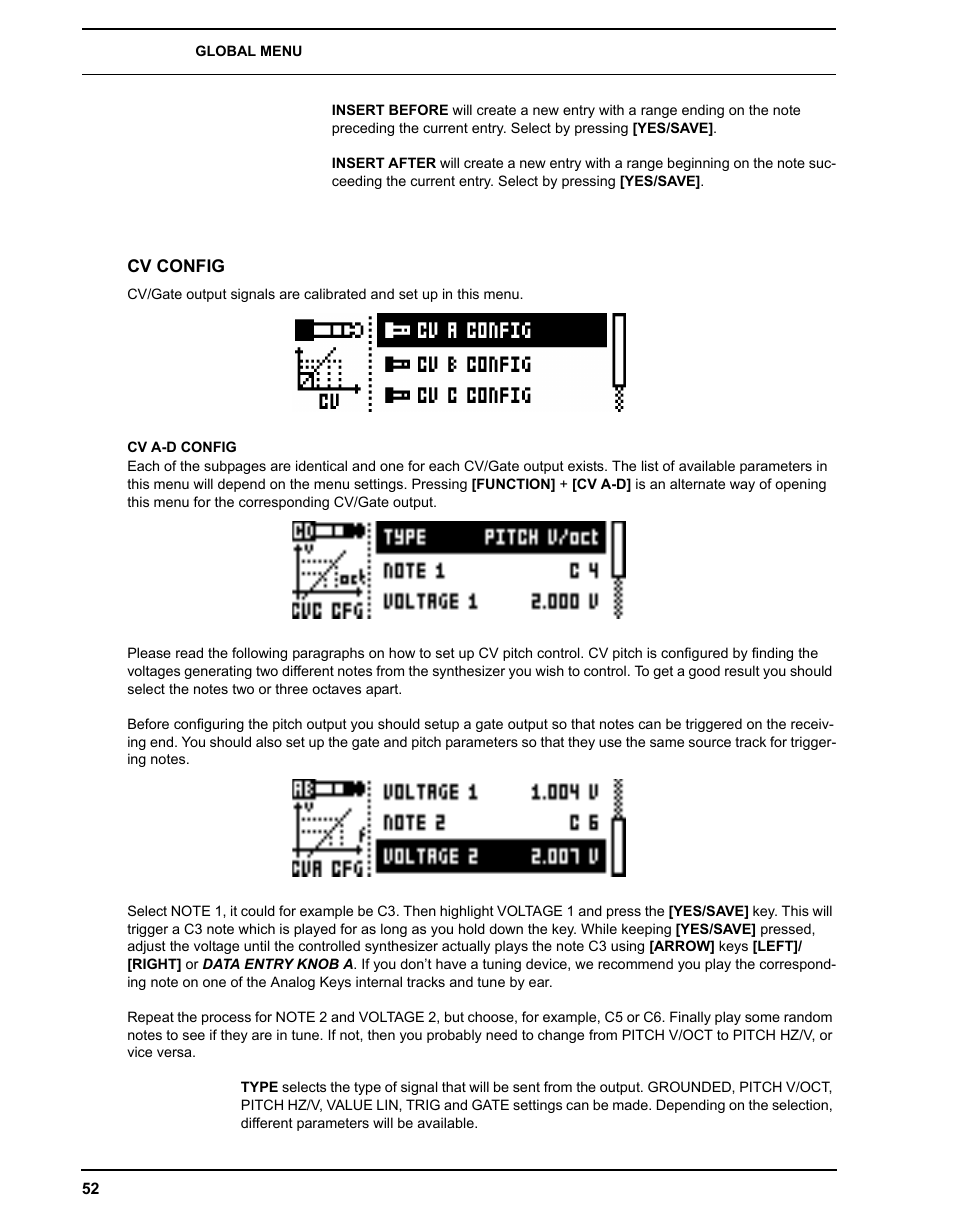 Cv config, Cv a-d config | Elektron Analog Four User Manual | Page 60 / 122