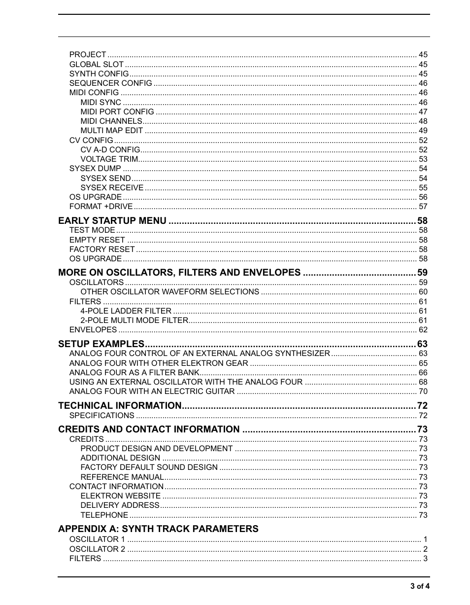 Elektron Analog Four User Manual | Page 7 / 122