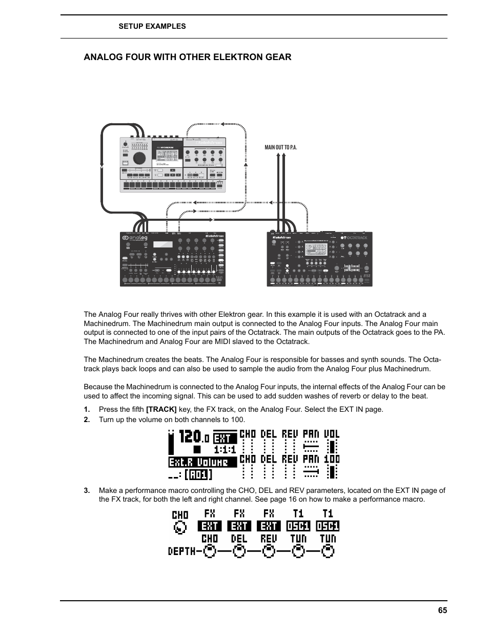Analog four with other elektron gear | Elektron Analog Four User Manual | Page 73 / 122