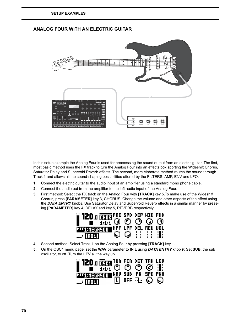 Analog four with an electric guitar | Elektron Analog Four User Manual | Page 78 / 122