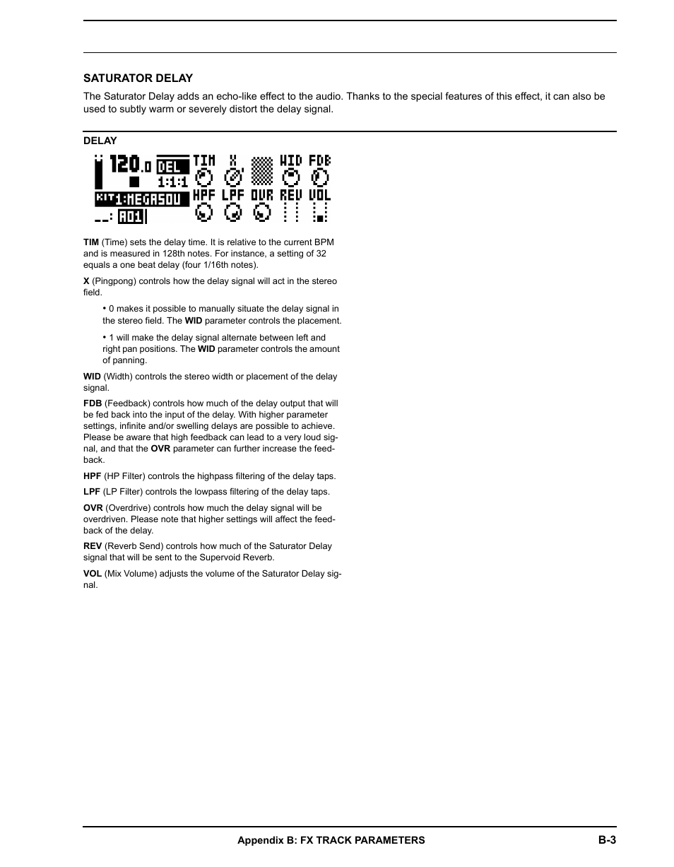 Saturator delay | Elektron Analog Four User Manual | Page 91 / 122