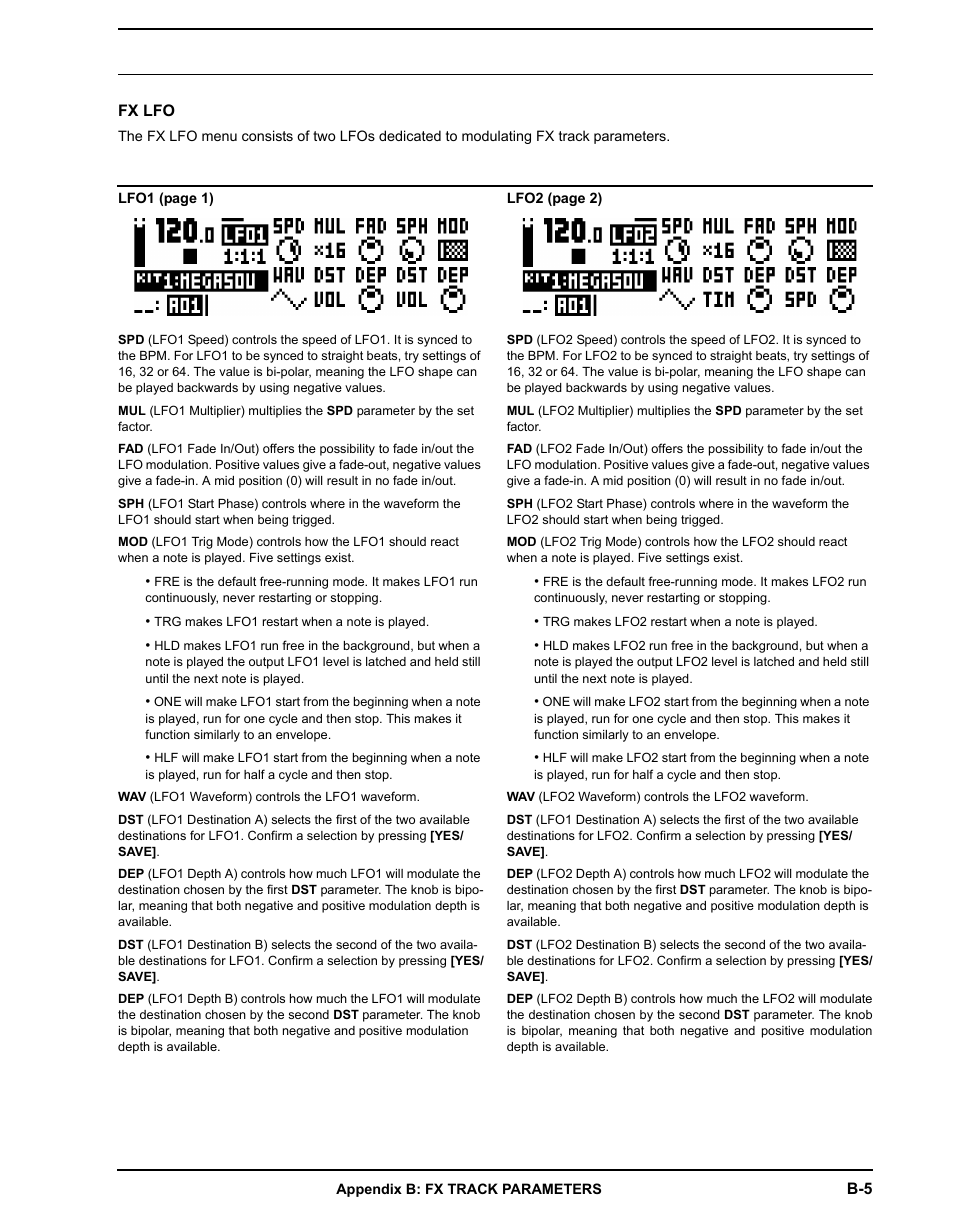 Fx lfo | Elektron Analog Four User Manual | Page 93 / 122