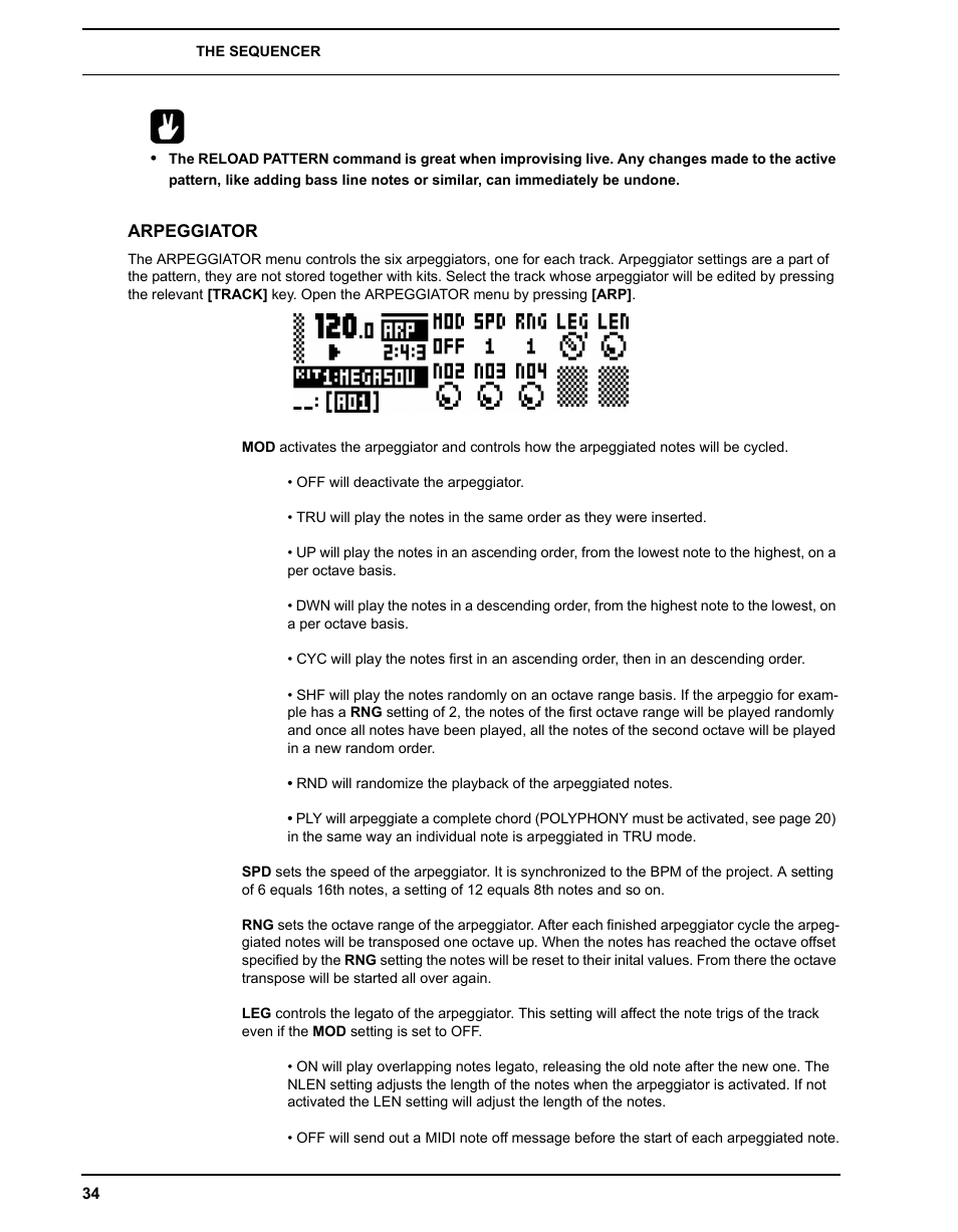 Arpeggiator | Elektron Analog Four User Manual | Page 42 / 124