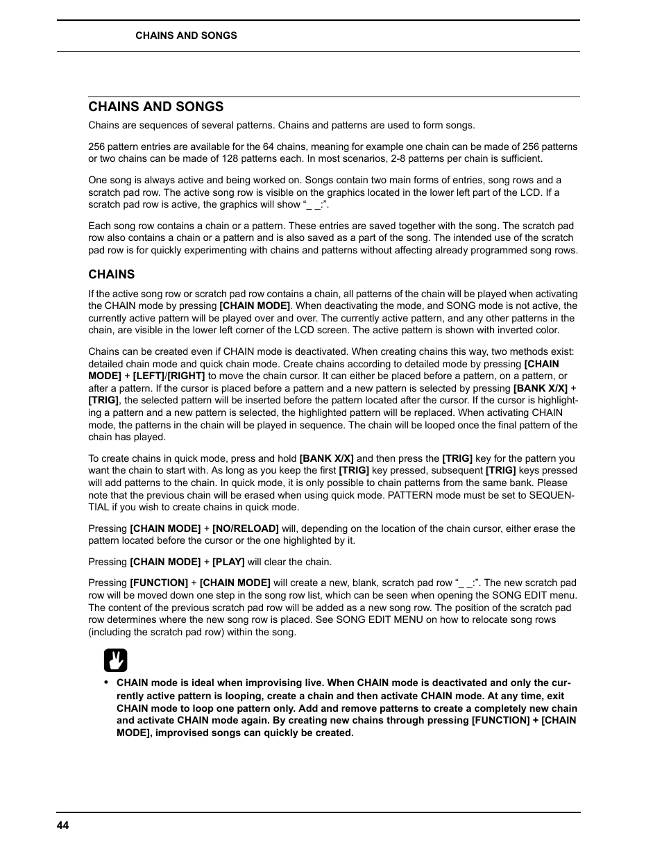Chains and songs, Chains | Elektron Analog Four User Manual | Page 52 / 124