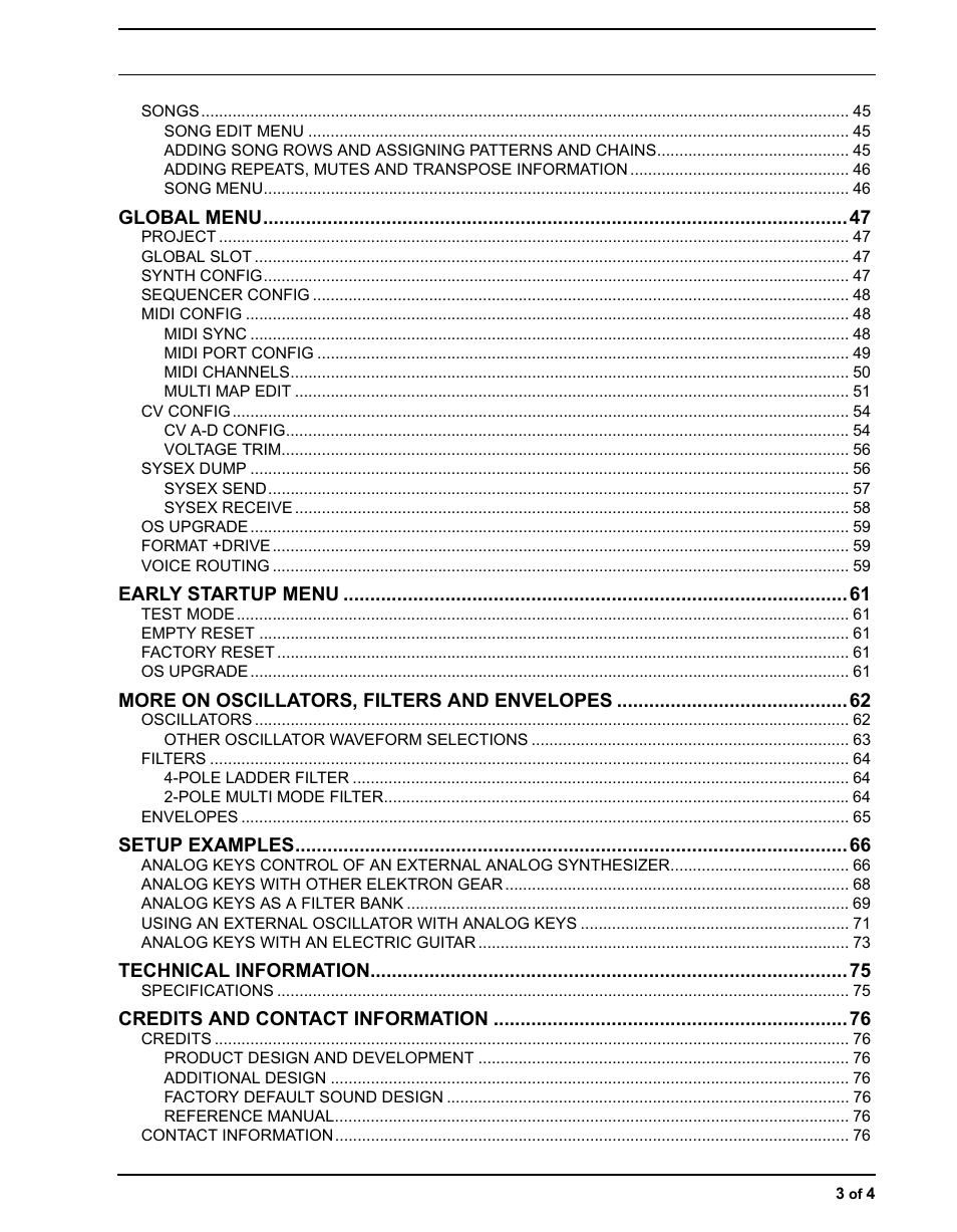 Elektron Analog Four User Manual | Page 7 / 124