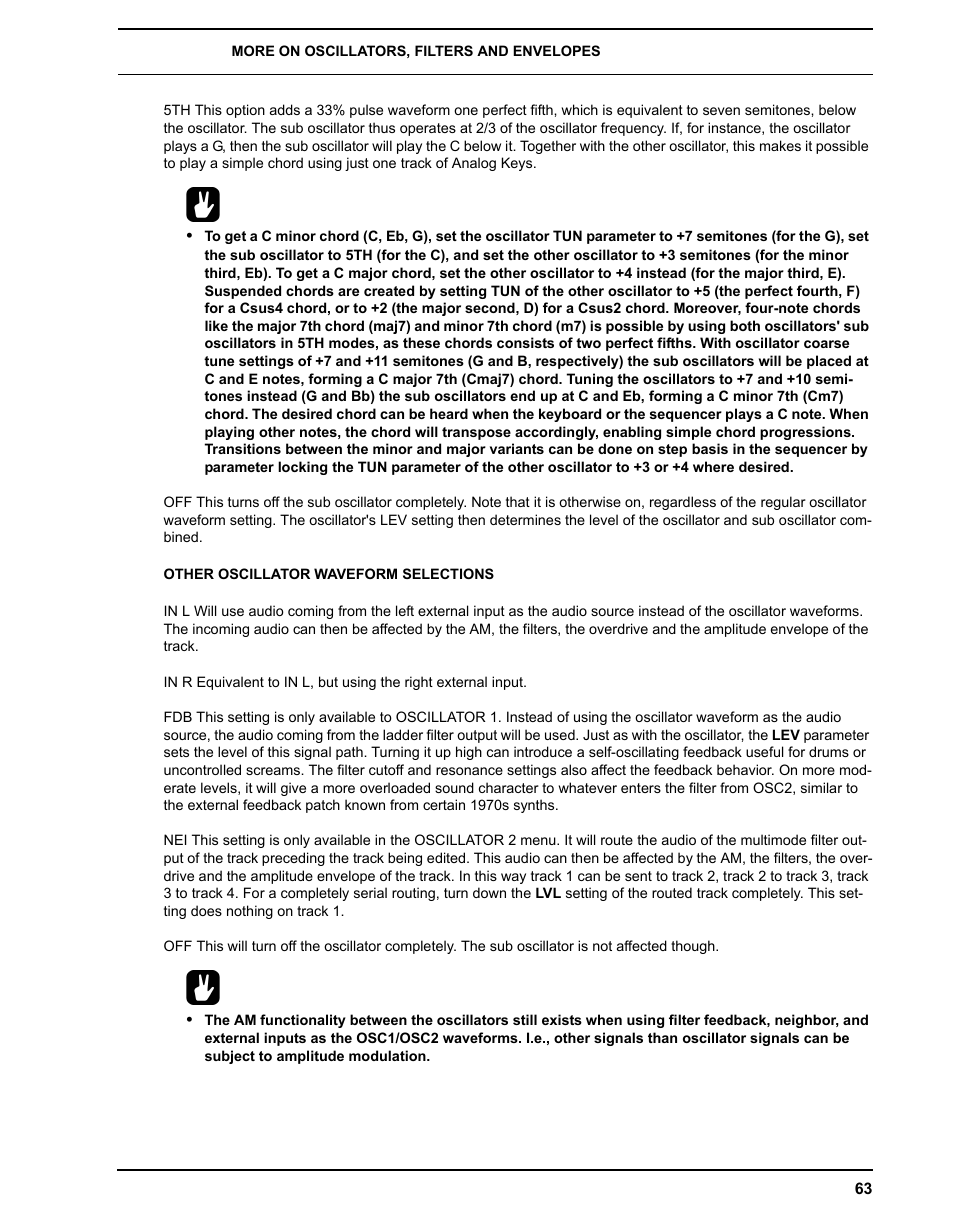 Other oscillator waveform selections | Elektron Analog Four User Manual | Page 71 / 124