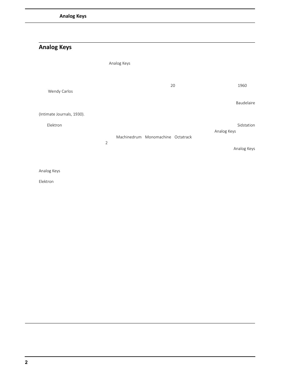 Analog keysの背景, Analog keys | Elektron Analog Four User Manual | Page 12 / 126