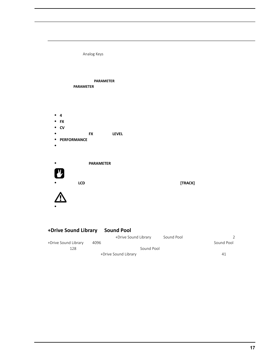 キットとサウンド, Drive sound libraryとsound pool, Drive sound library | Sound pool, Drive sound library sound pool | Elektron Analog Four User Manual | Page 27 / 126