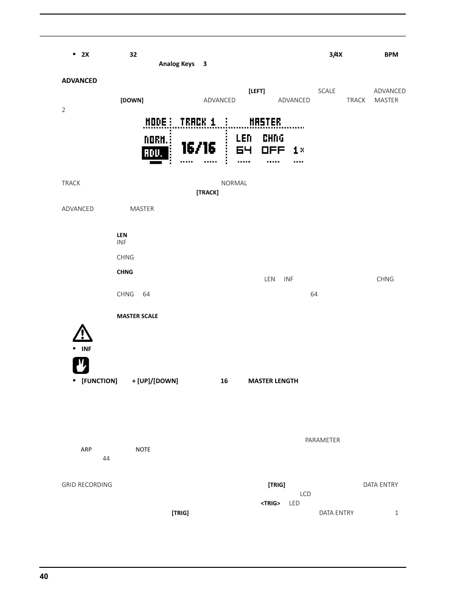 Advancedモード, シーケンサーの機能, パラメーターロック | Advanced | Elektron Analog Four User Manual | Page 50 / 126
