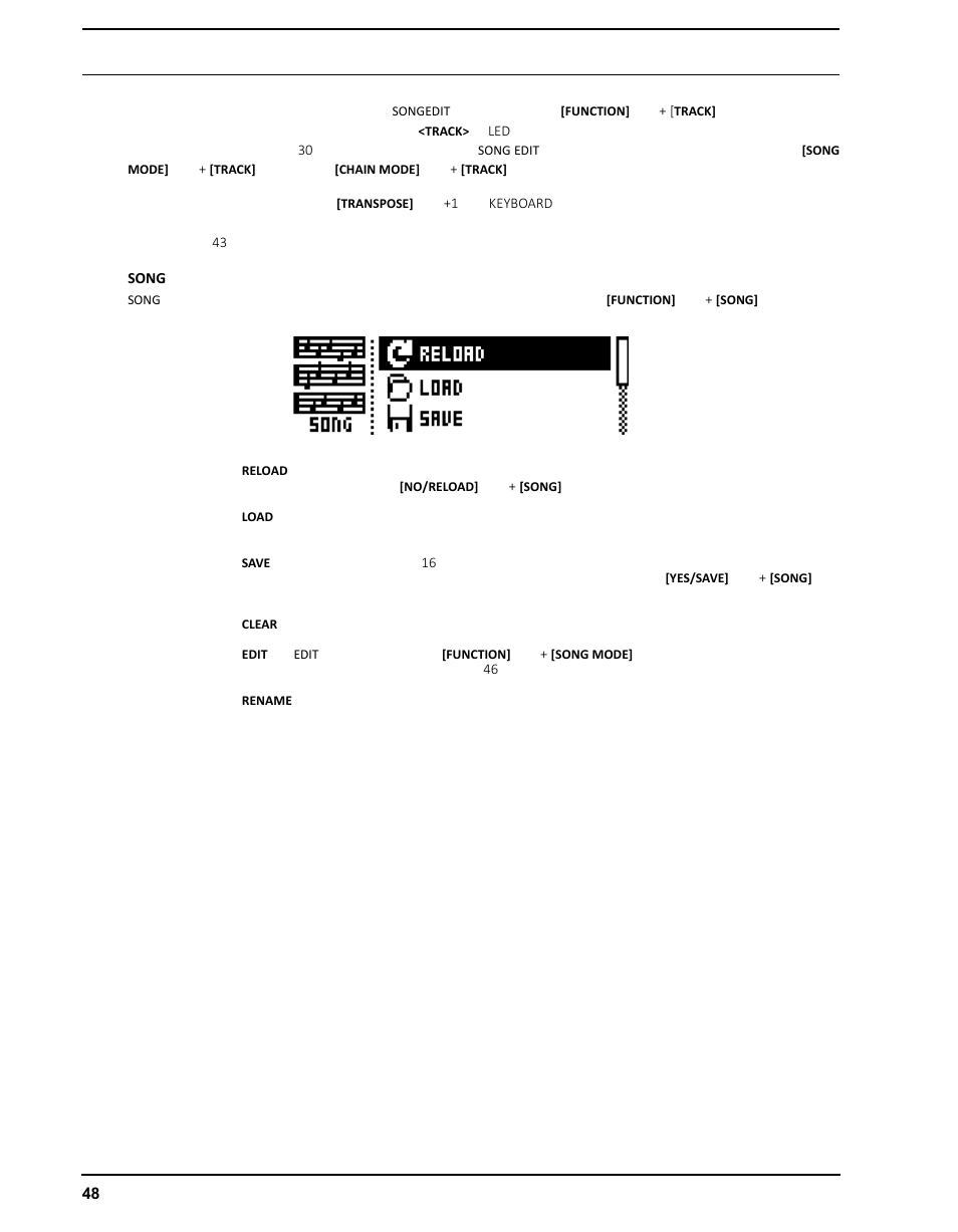 Songメニュー, Song | Elektron Analog Four User Manual | Page 58 / 126