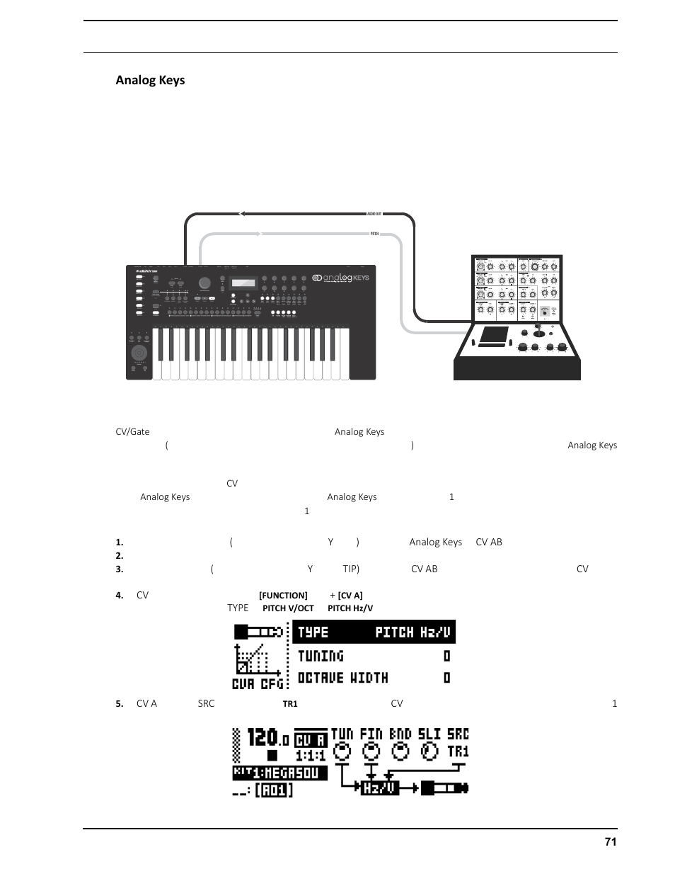 Analog keysでの外部オシレーターの使用, Analog keys | Elektron Analog Four User Manual | Page 81 / 126