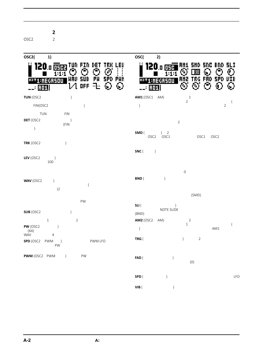 オシレーター2 | Elektron Analog Four User Manual | Page 88 / 126