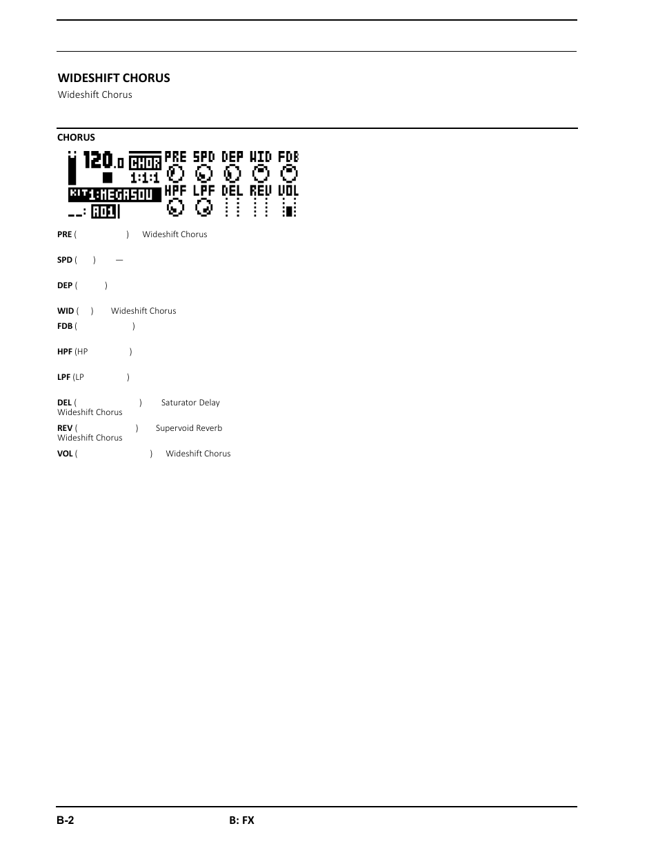 Wideshift chorus, B: fx | Elektron Analog Four User Manual | Page 94 / 126