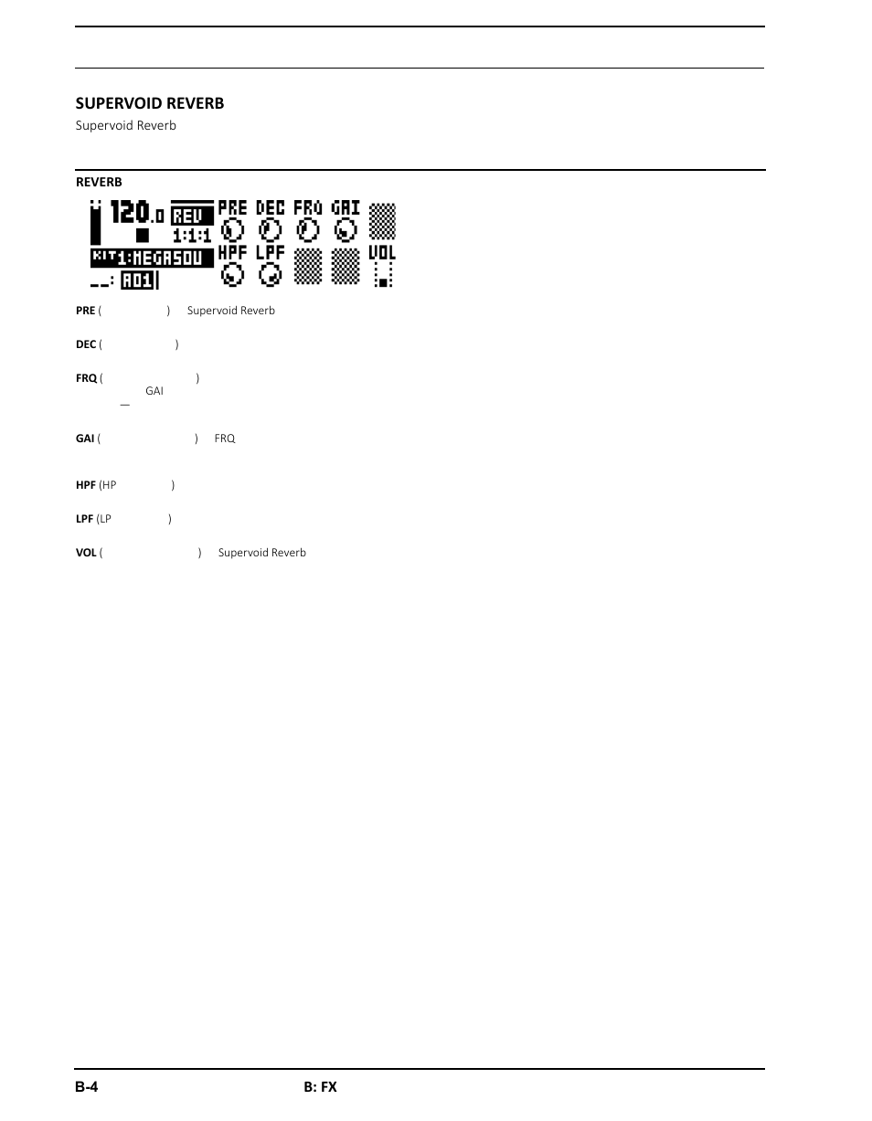 Supervoid reverb, B: fx | Elektron Analog Four User Manual | Page 96 / 126