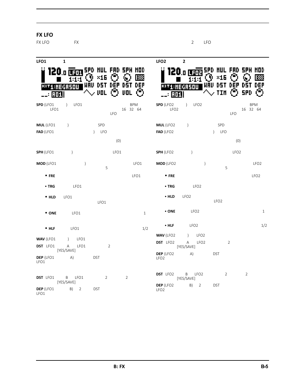 Fx lfo, B: fx | Elektron Analog Four User Manual | Page 97 / 126