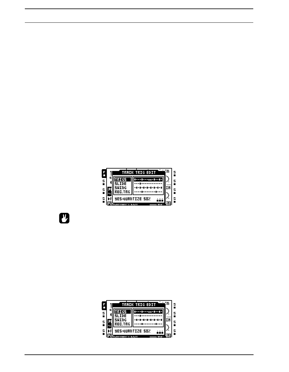 Trig lock clear, Track trig edit menu, Trigs | Elektron Octatrack User Manual | Page 100 / 189