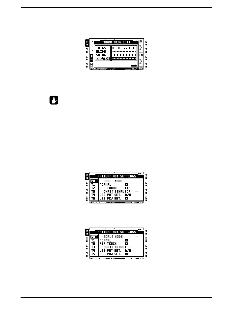 Pattern settings menu, Pattern | Elektron Octatrack User Manual | Page 102 / 189