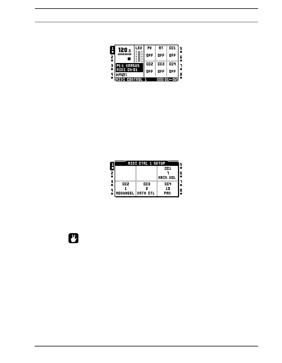 Ctrl 1 setup, Ctrl 2 main, Ctrl 1 setup ctrl 2 main | Elektron Octatrack User Manual | Page 129 / 189