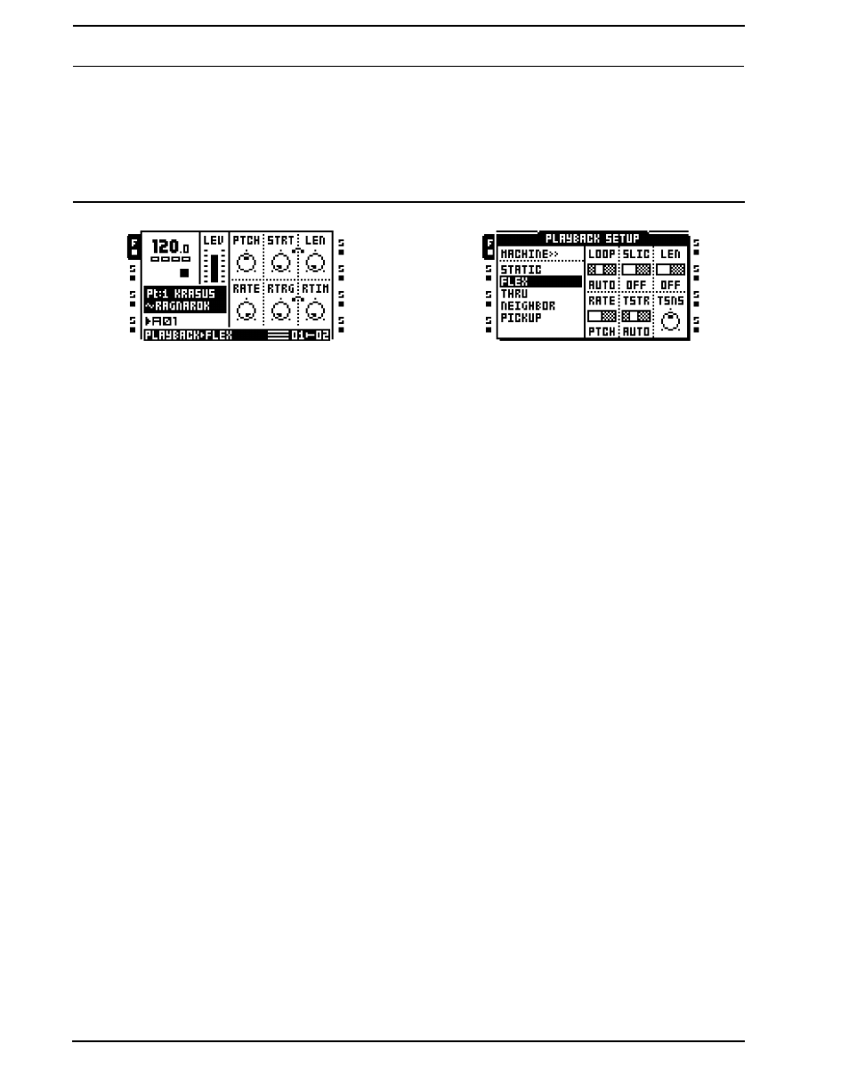 Flex machine, Flex main, Flex setup | Elektron Octatrack User Manual | Page 161 / 189