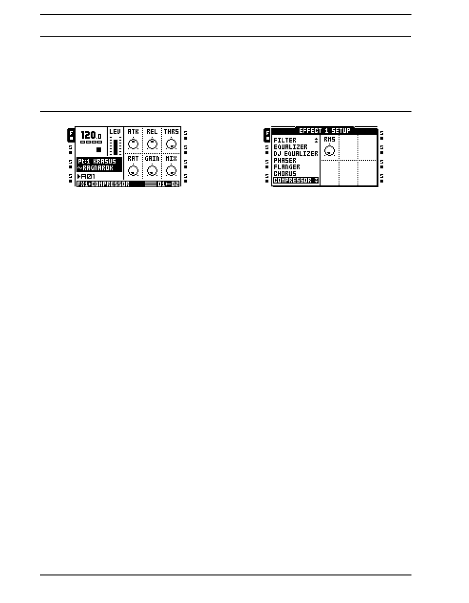 Dynamix compressor, Compressor main, Compressor setup | Compressor main compressor setup | Elektron Octatrack User Manual | Page 175 / 189