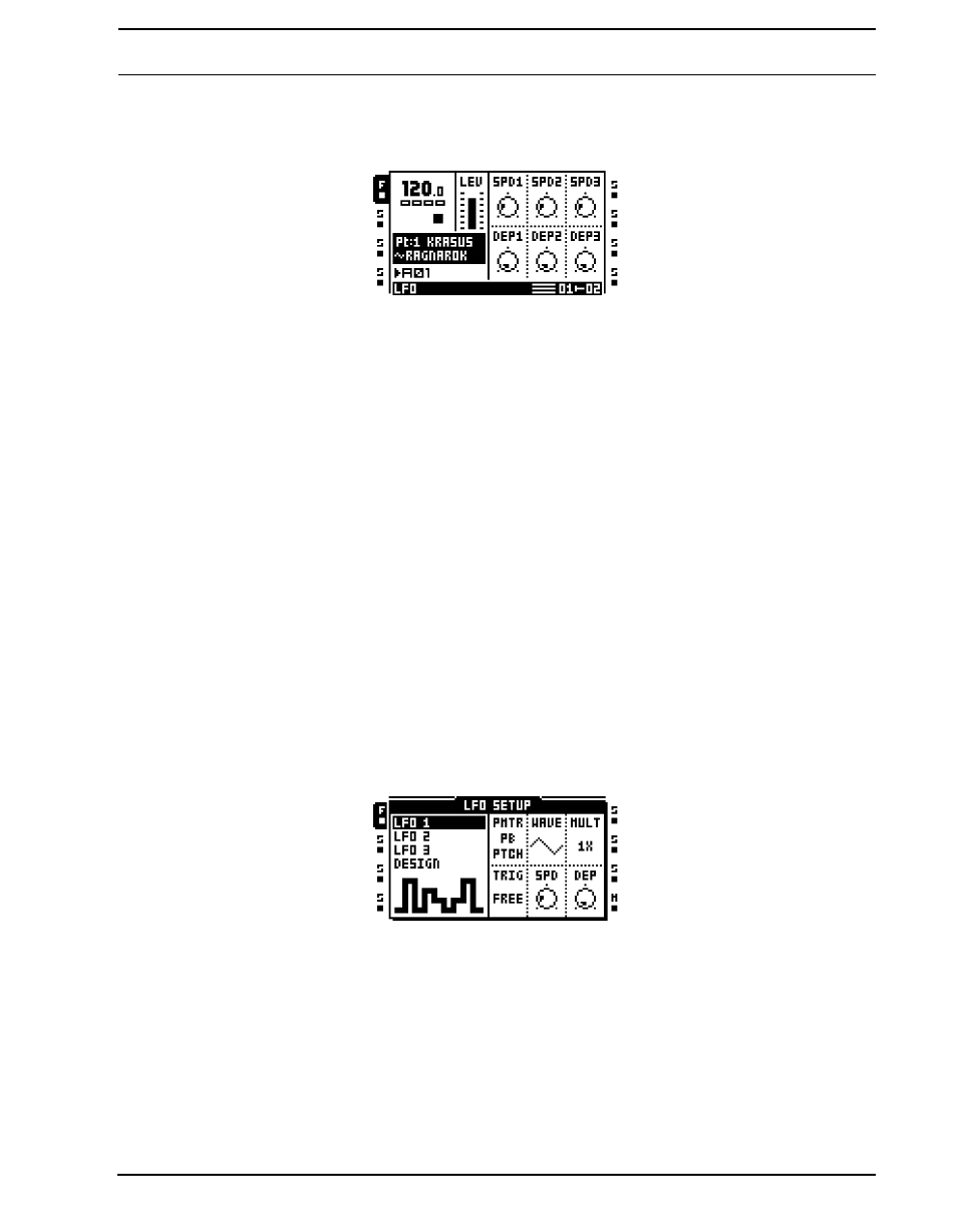 Lfo main, Lfo setup, Lfo main lfo setup | Elektron Octatrack User Manual | Page 83 / 189