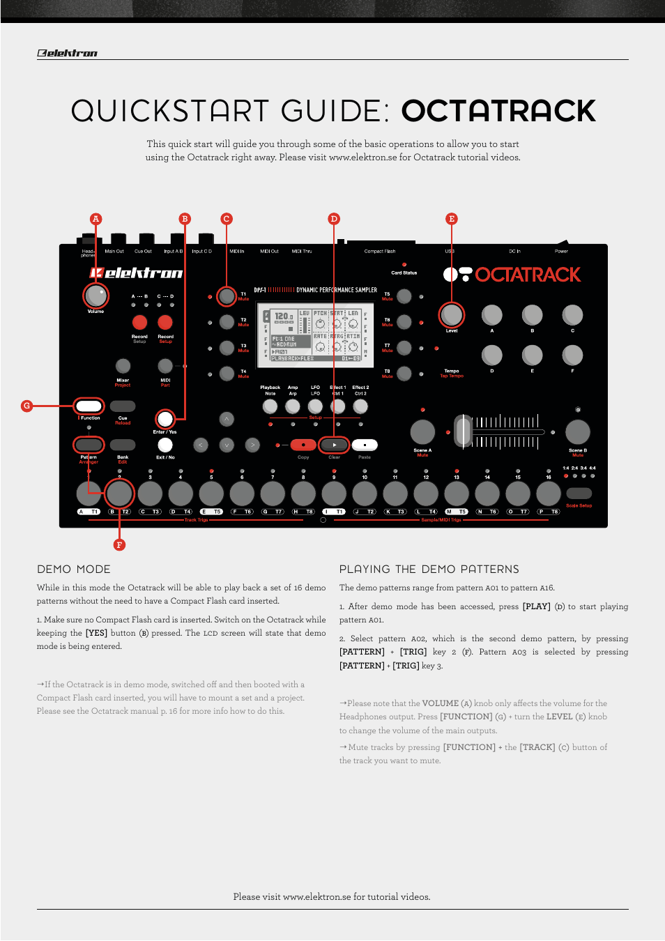 Elektron Octatrack User Manual | 2 pages