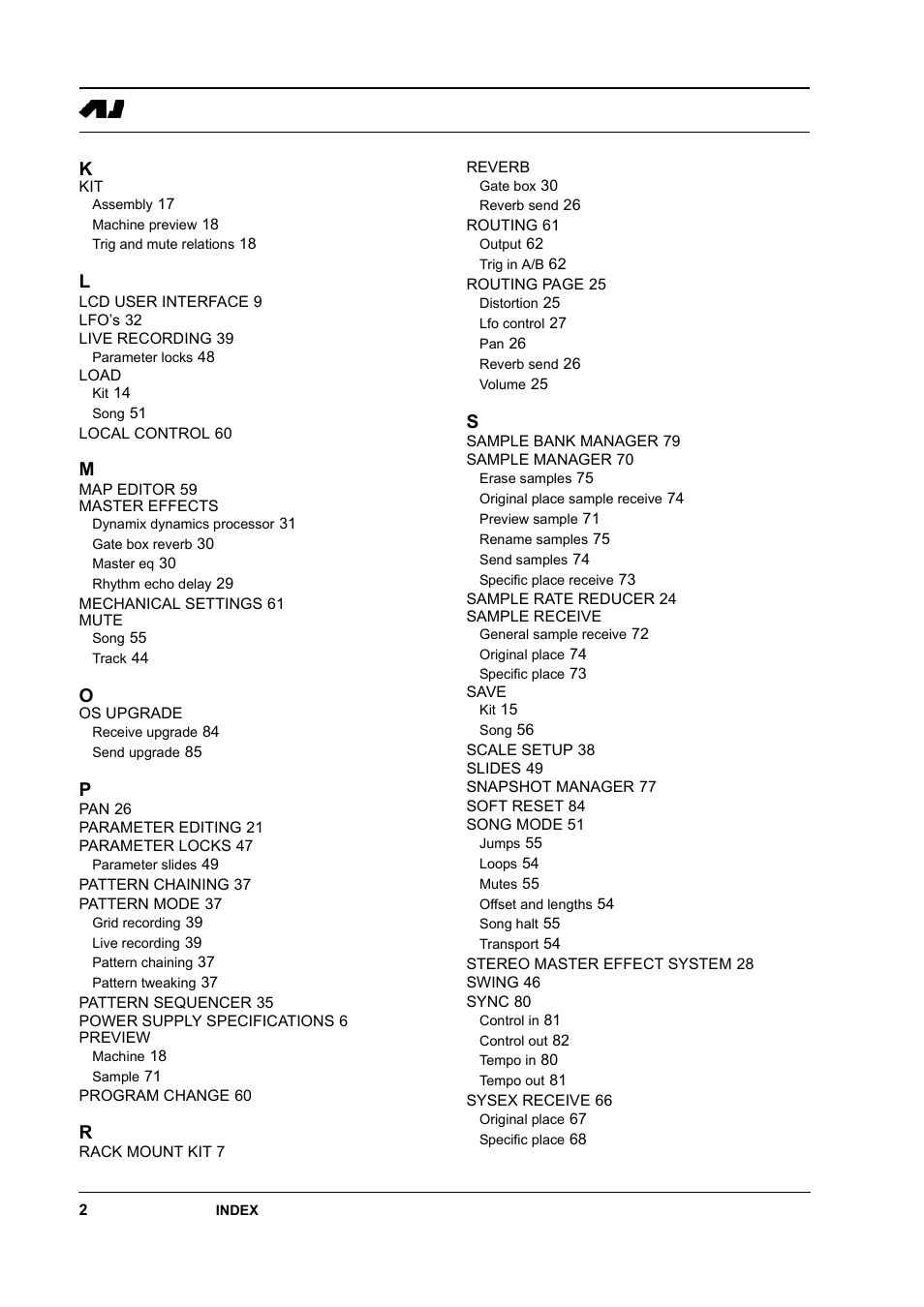 Elektron Machinedrum User Manual | Page 122 / 126