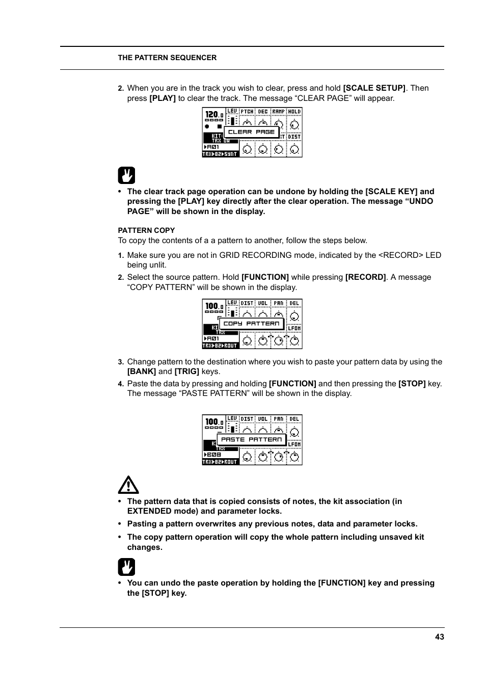 Pattern copy, Pattern copy -43 | Elektron Machinedrum User Manual | Page 51 / 126