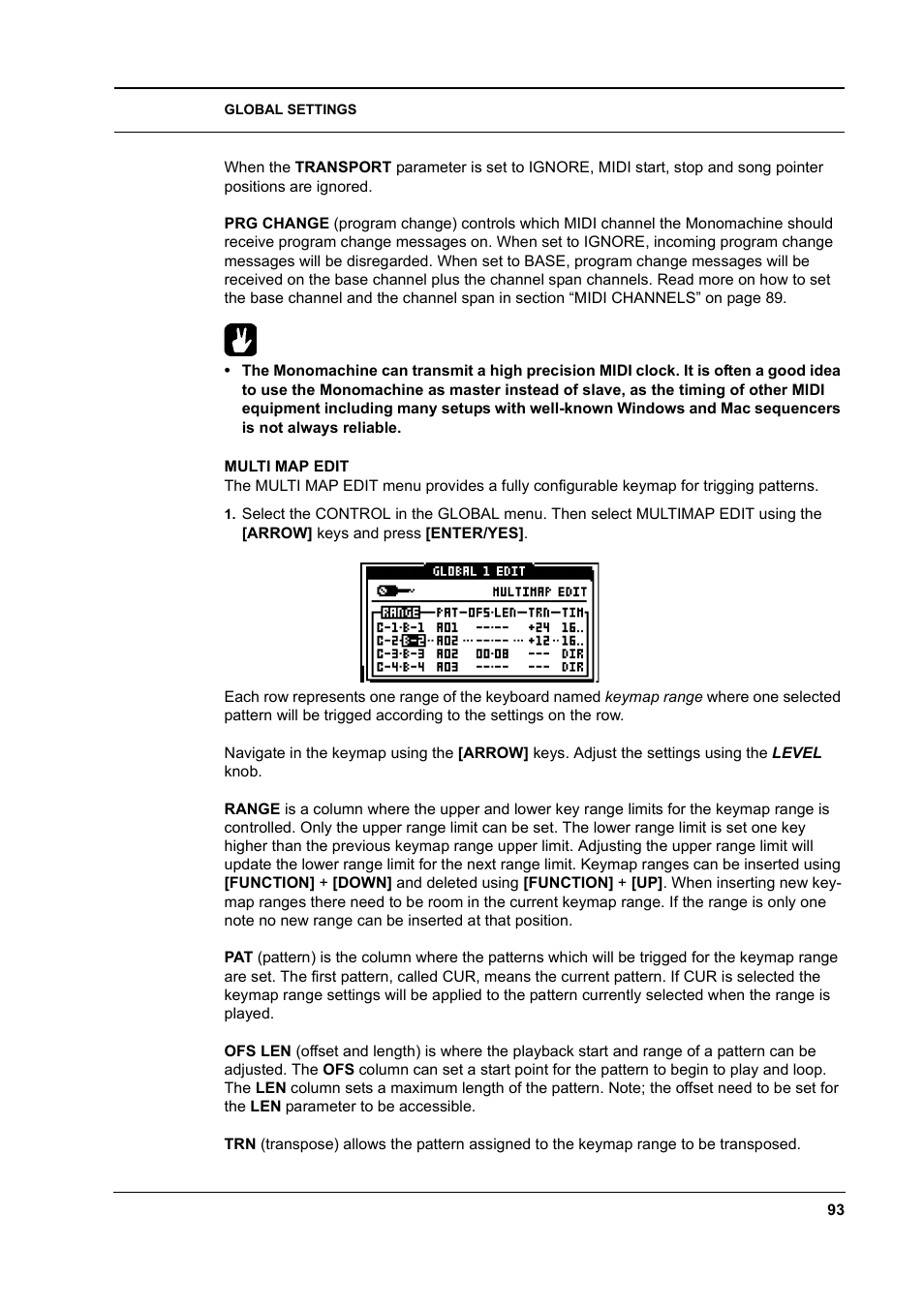 Multi map edit, Multi map edit -93 | Elektron Monomachine User Manual | Page 101 / 158