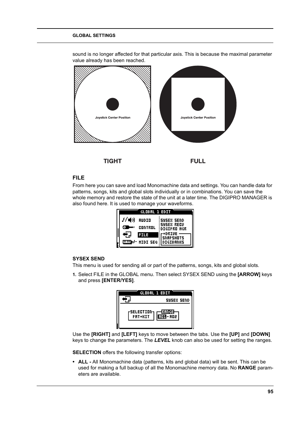 File, Sysex send, File -95 | Sysex send -95 | Elektron Monomachine User Manual | Page 103 / 158