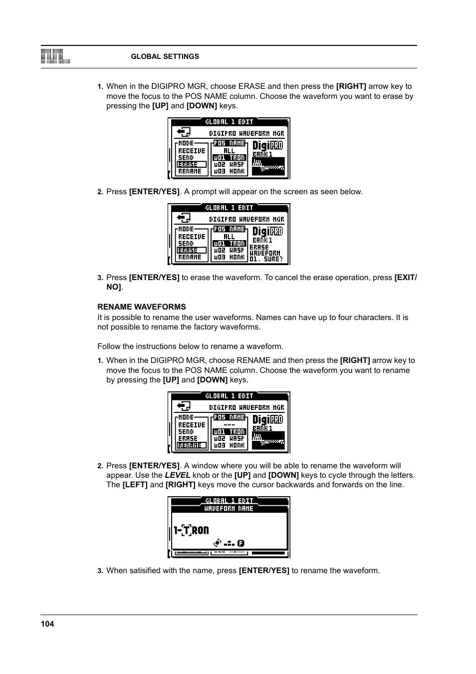 Rename waveforms, Rename waveforms -104 | Elektron Monomachine User Manual | Page 112 / 158