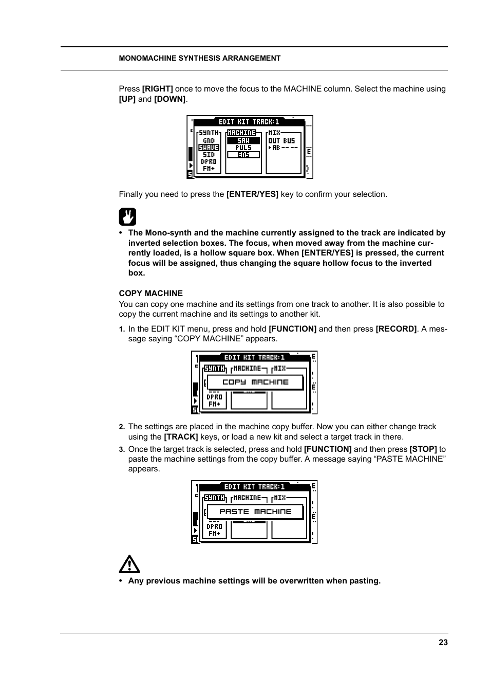 Copy machine, Copy machine -23 | Elektron Monomachine User Manual | Page 31 / 158