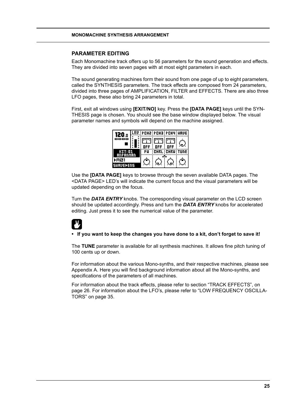 Parameter editing, Parameter editing -25 | Elektron Monomachine User Manual | Page 33 / 158
