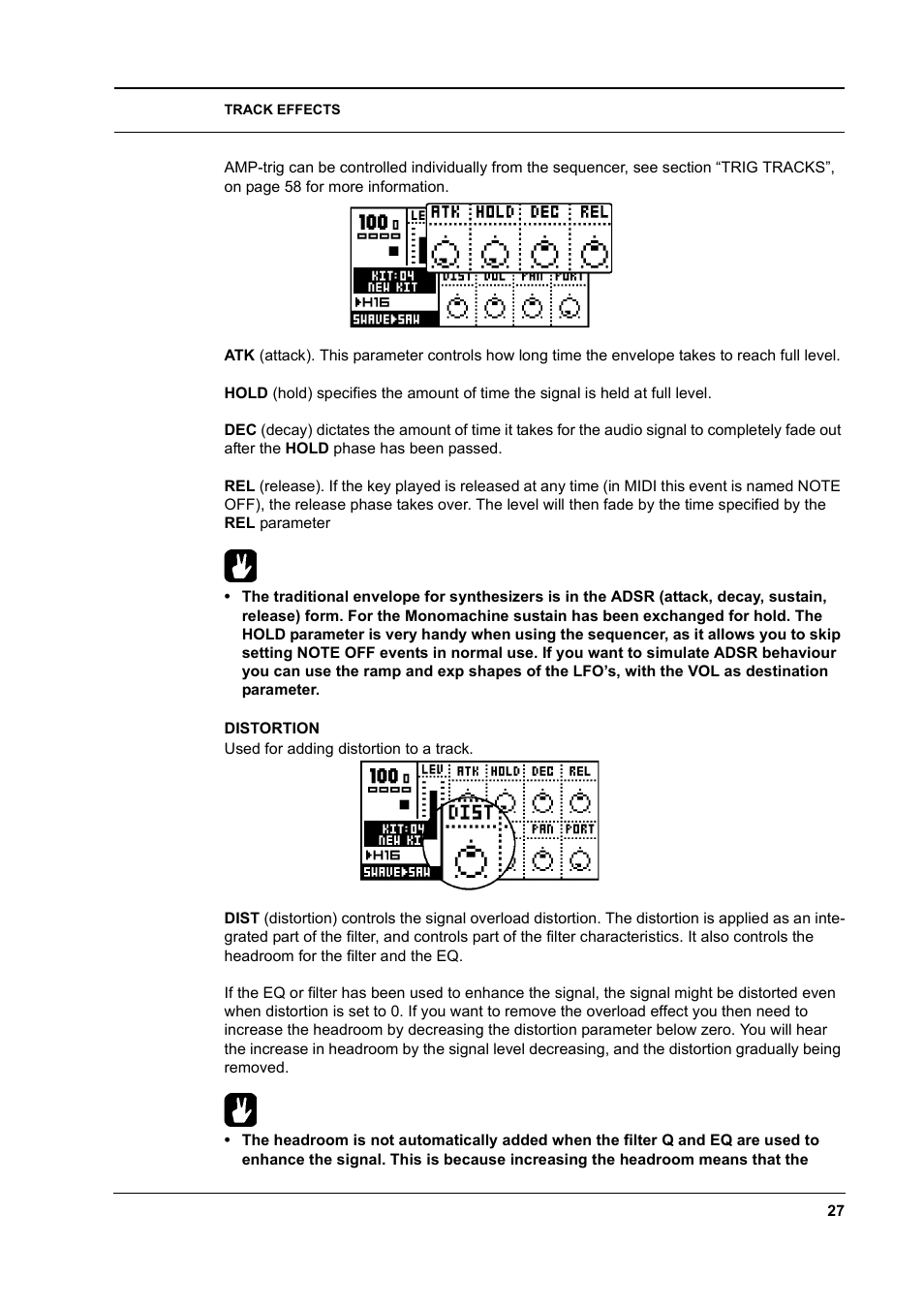 Distortion, Distortion -27 | Elektron Monomachine User Manual | Page 35 / 158