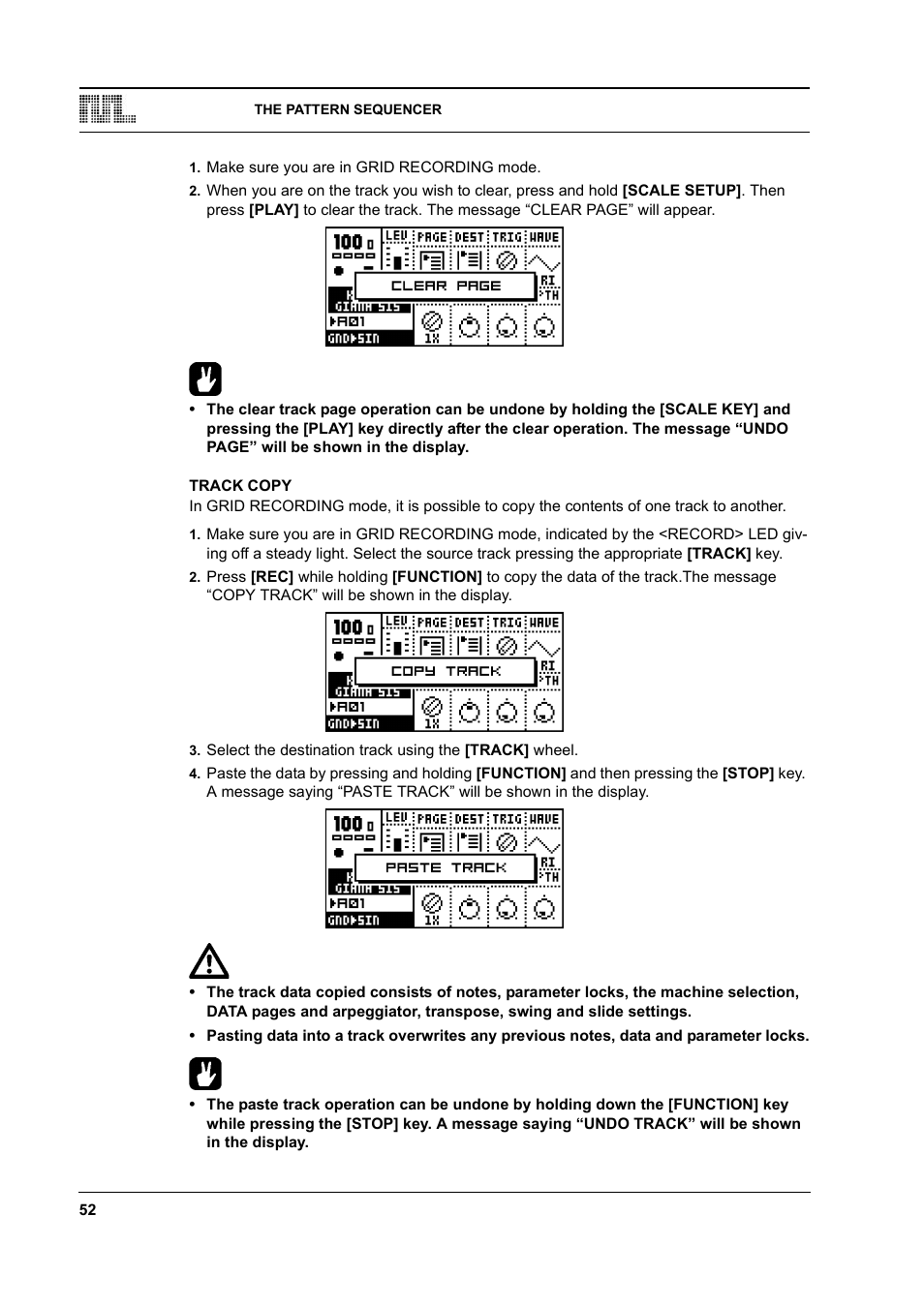 Track copy, Track copy -52 | Elektron Monomachine User Manual | Page 60 / 158