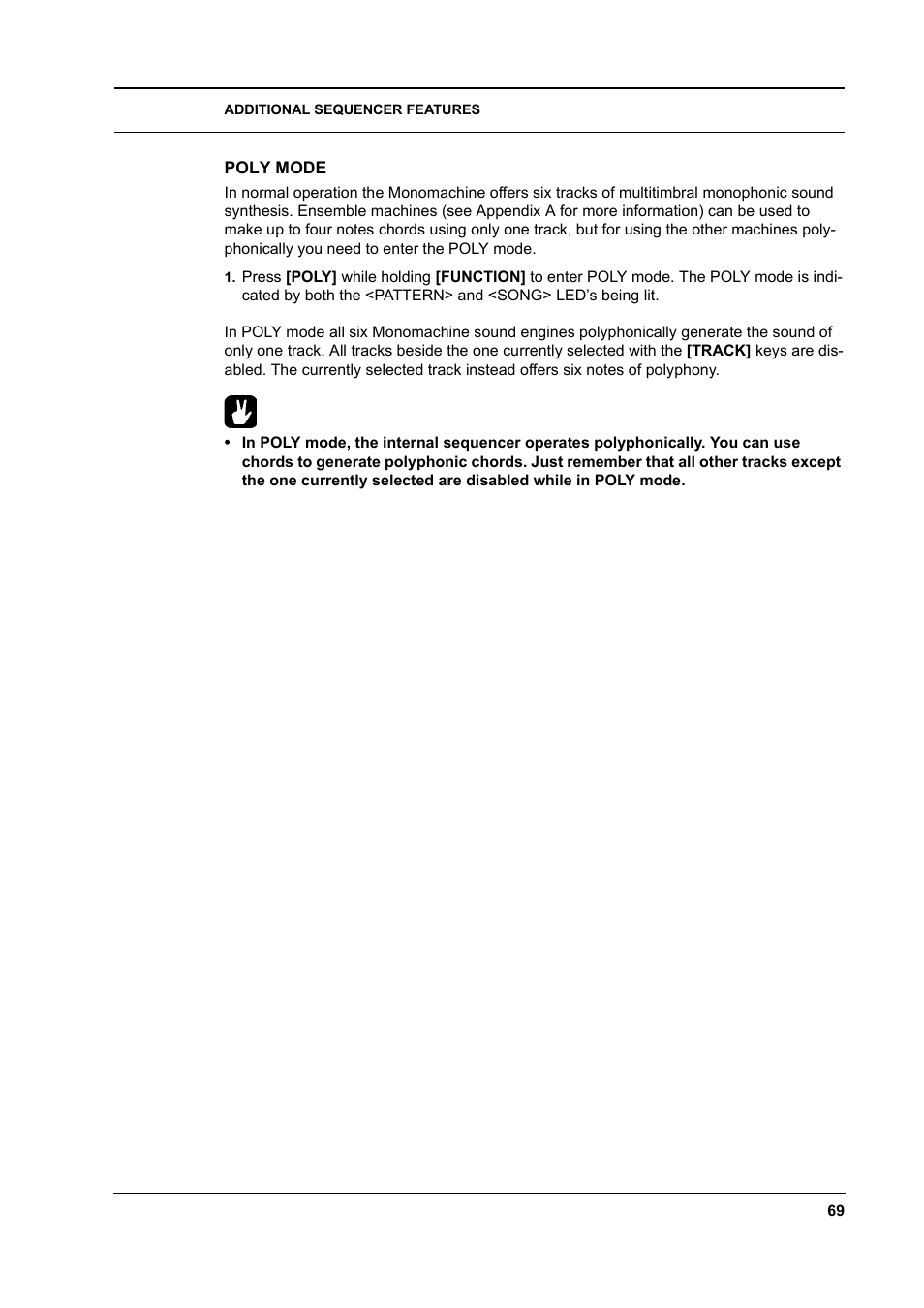Poly mode, Poly mode -69 | Elektron Monomachine User Manual | Page 77 / 158