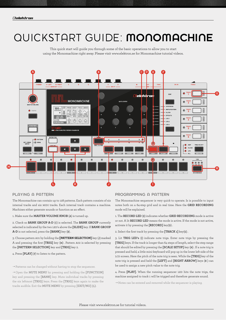 Elektron Monomachine User Manual | 2 pages