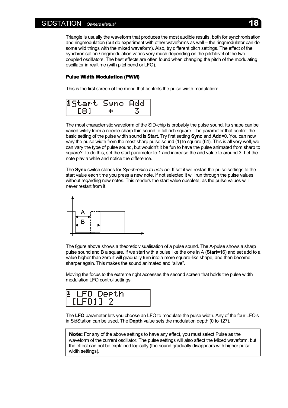 Pulse width modulation (pwm), Sidstation | Elektron Sidstation User Manual | Page 18 / 45