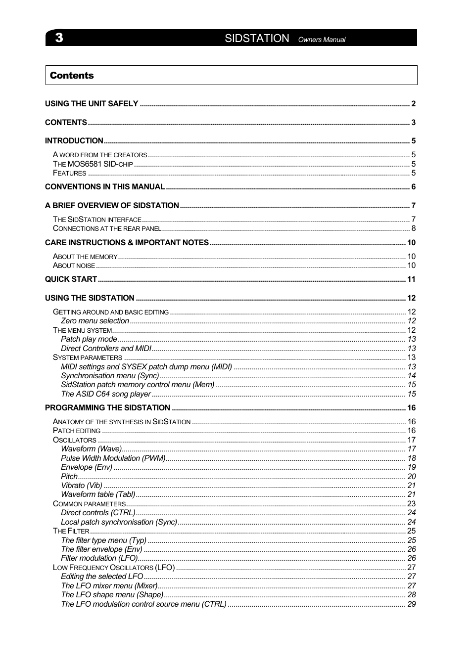 Elektron Sidstation User Manual | Page 3 / 45