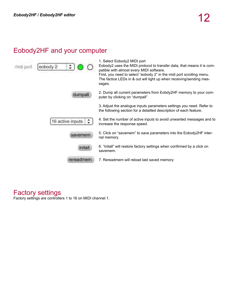 Eobody2hf and your computer factory settings | Eowave eobody 2 HF v1.2 User Manual | Page 12 / 24