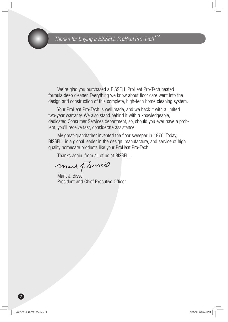 Pro-tech | Bissell 7920 User Manual | Page 2 / 24