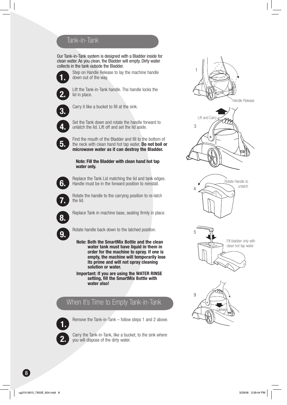 Tank-in-tank, When it’s time to empty tank-in-tank | Bissell 7920 User Manual | Page 8 / 24