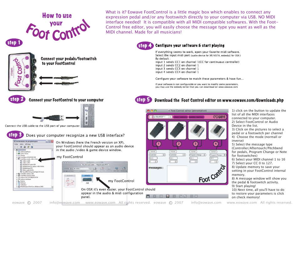 Eowave FootControl User Manual | 1 page
